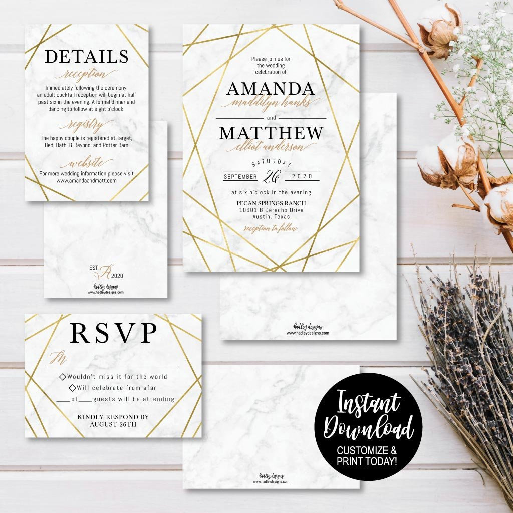 Simple Wedding Invite Templates Wedding Invitation Suites Etsy in dimensions 1024 X 1024