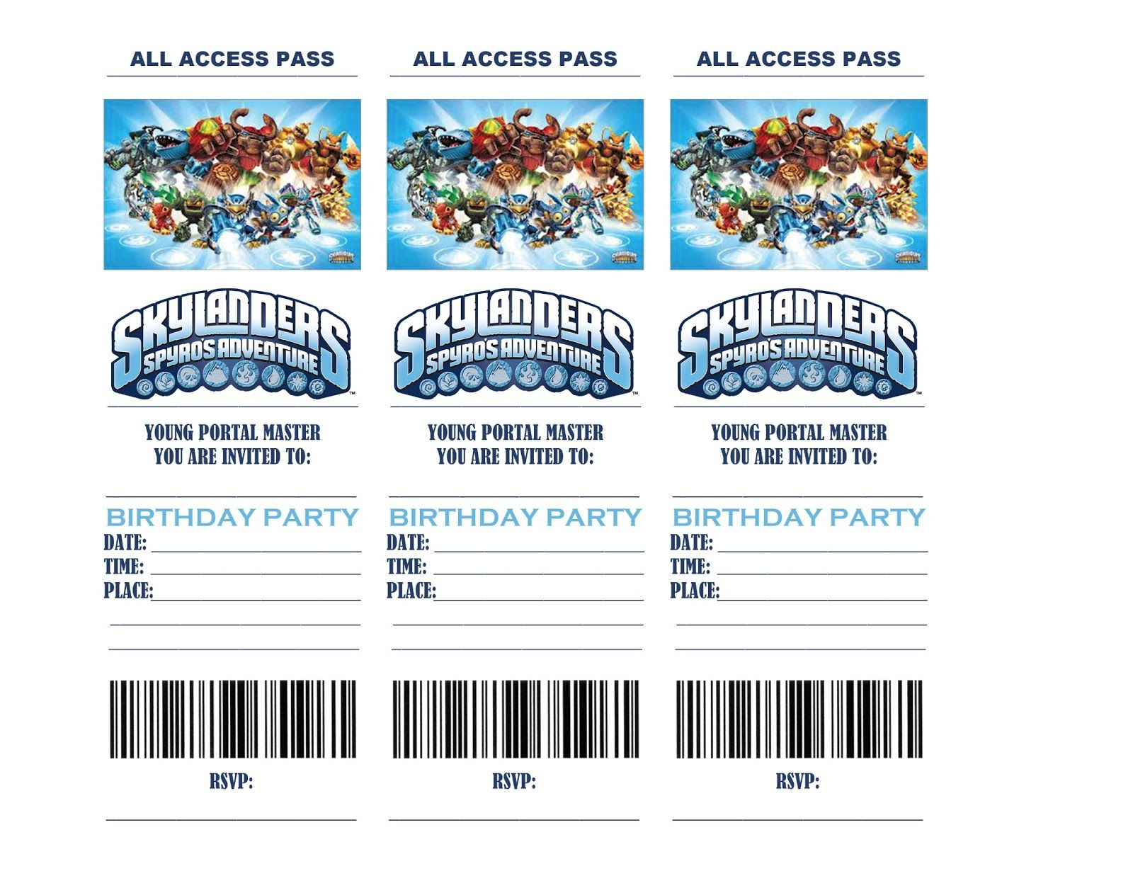 Skylander Birthday Invitations Free Shilohmidwifery with sizing 1600 X 1237