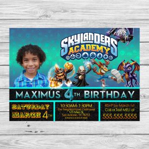 Skylanders Birthday Invitation With Envelope Template Photoshop within dimensions 1024 X 1024