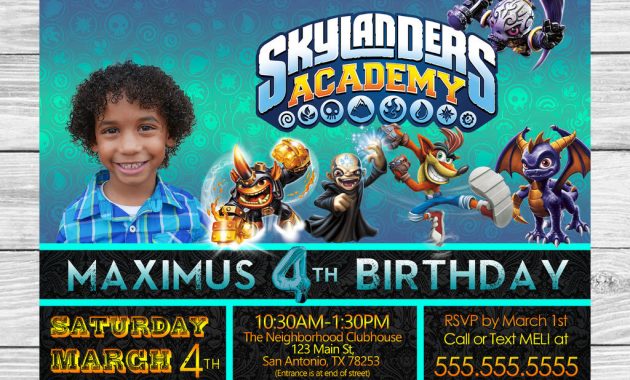 Skylanders Birthday Invitation With Envelope Template Photoshop within dimensions 1024 X 1024