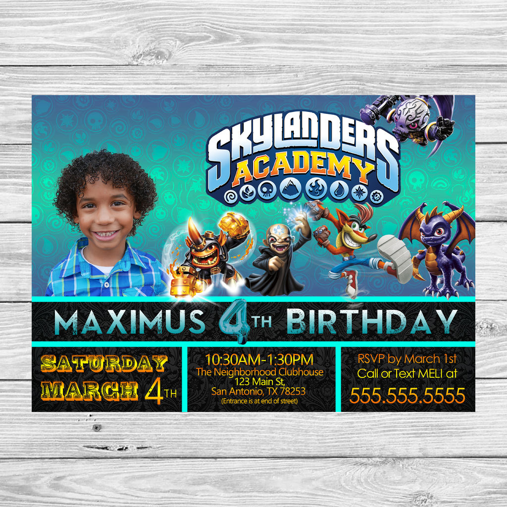 Skylanders Birthday Invitation With Envelope Template Photoshop within sizing 1024 X 1024