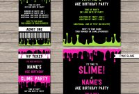 Slime Theme Birthday Party Printable Templates Invitation with proportions 1300 X 1800