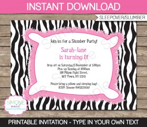 Slumber Party Invitations Template 30 Tropical Grooves Slumber intended for sizing 1300 X 1125