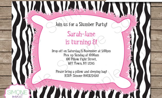 Slumber Party Invitations Template 30 Tropical Grooves Slumber intended for sizing 1300 X 1125