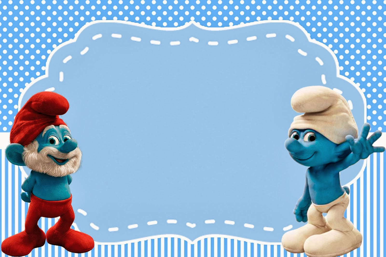 Smurfs Invitations And Party Free Printables For Boys Party Oh in measurements 1600 X 1066