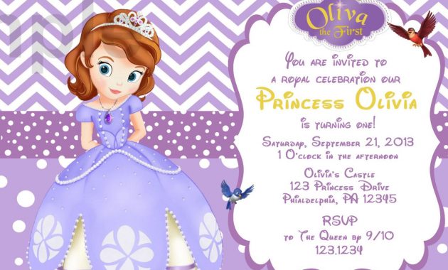 Sofia The First Invitations Templates Birthday In 2019 2nd in size 1500 X 1071