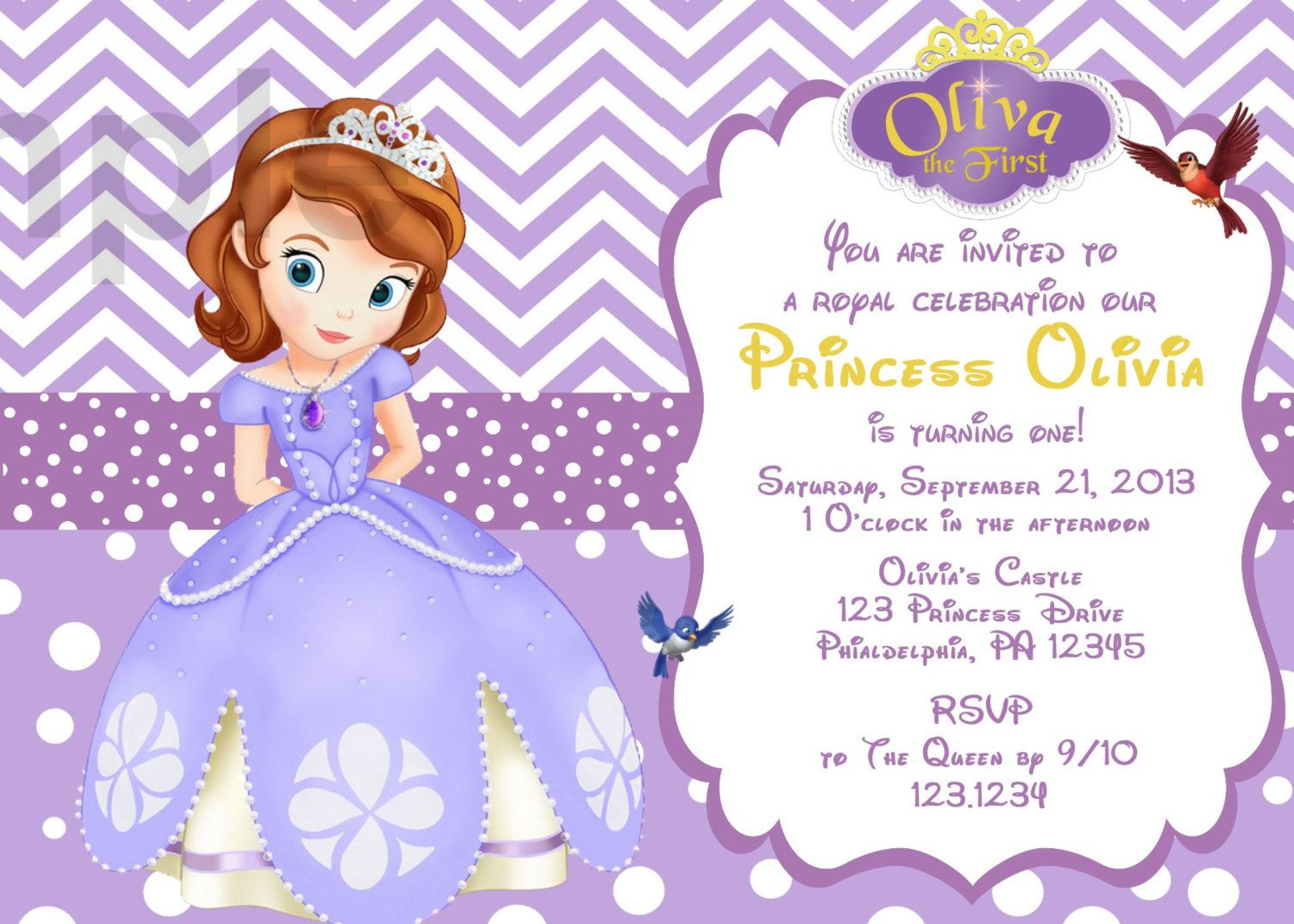 Sofia The First Invitations Templates Birthday In 2019 2nd in size 1500 X 1071