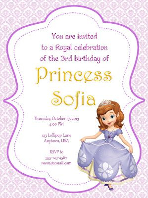 Sofia The First Party Invitations Free Party Printables Sofia for measurements 299 X 400