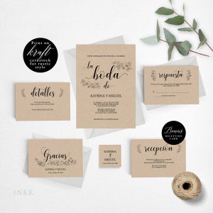 Spanish Rustic Wedding Invitation Template Wedding Invitation Etsy intended for measurements 900 X 900