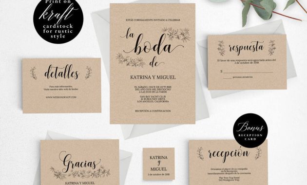 Spanish Rustic Wedding Invitation Template Wedding Invitation Etsy intended for measurements 900 X 900