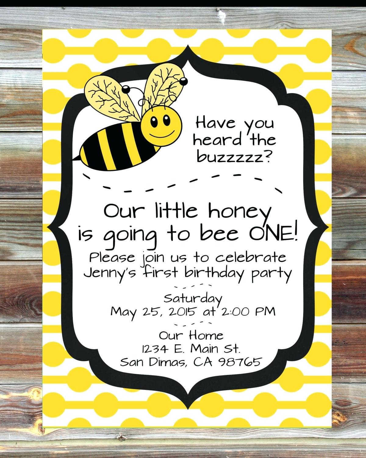 Blank Bee Invitation Template Free