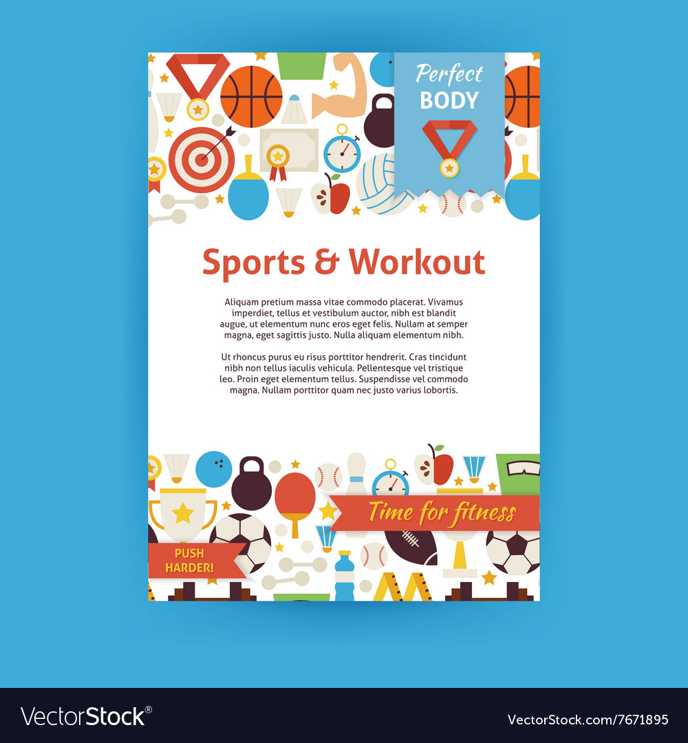 Sport And Workout Invitation Template Flyer Vector Image regarding measurements 1000 X 1080