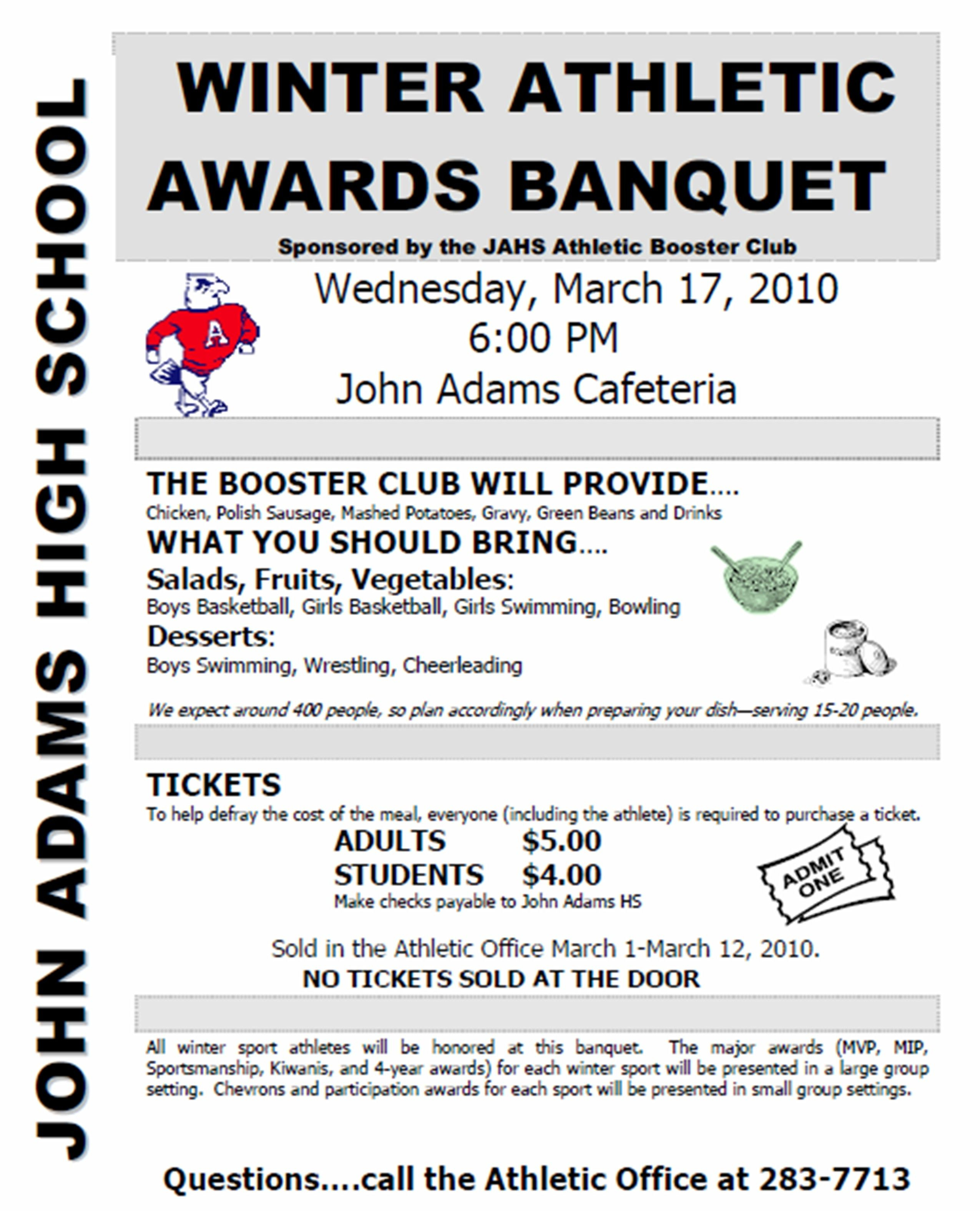 Sports Awards Banquet Program Template Athletic Booster Football inside size 2550 X 3152