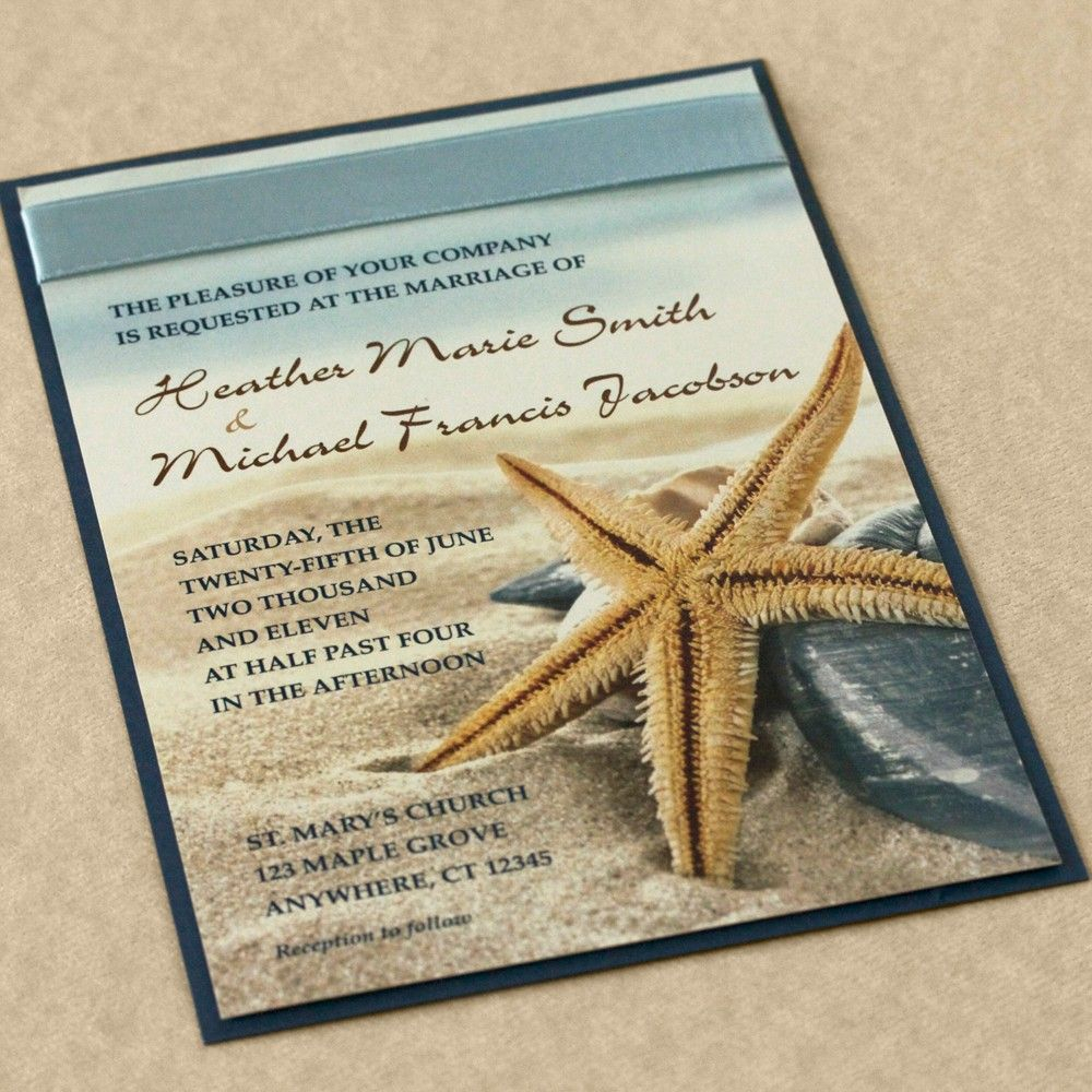 Starfish Wedding Invitation Blue Beach Wedding Invitation Wedding inside dimensions 1000 X 1000