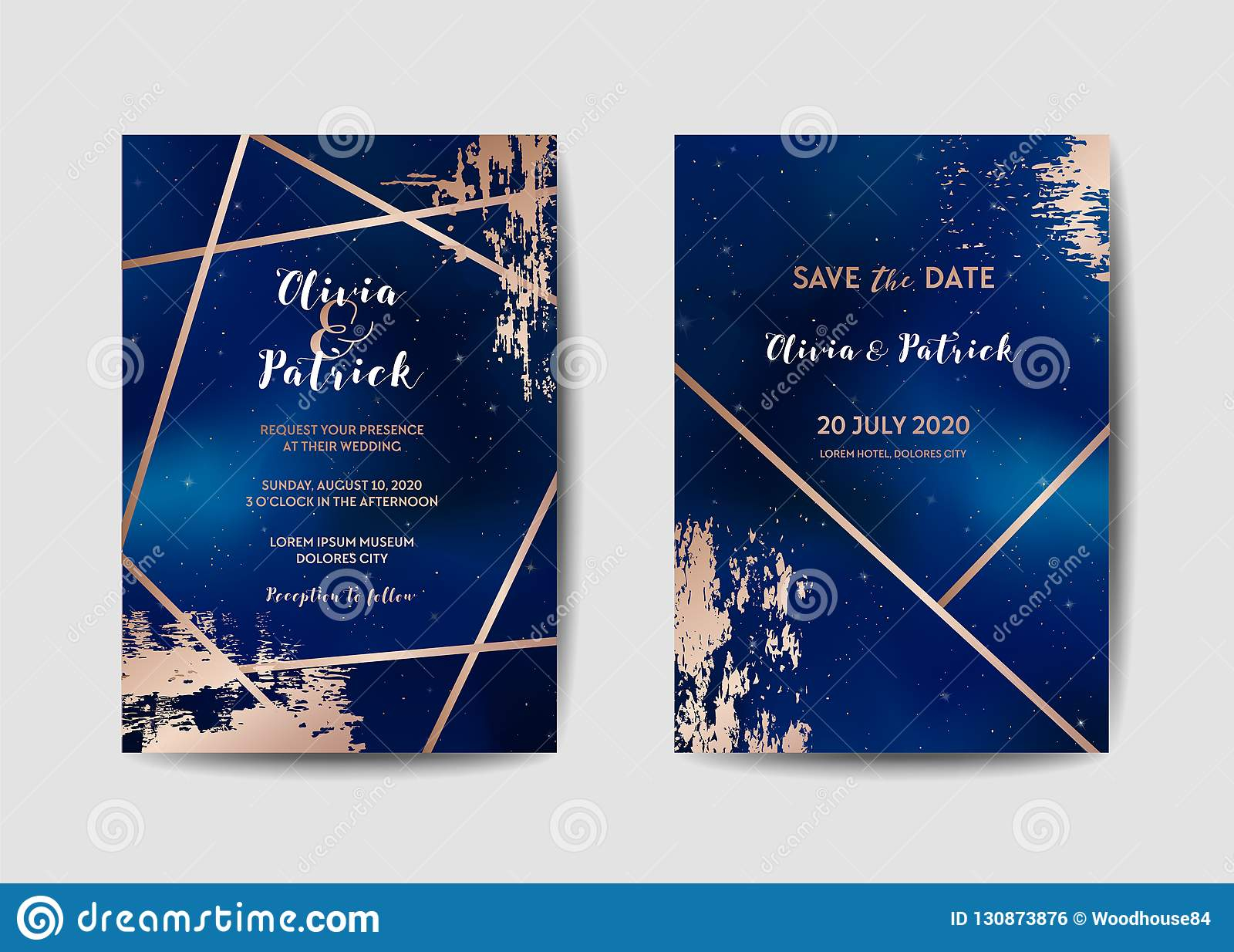 Starry Night Sky Trendy Wedding Invitation Card Set Save The Date for dimensions 1600 X 1234