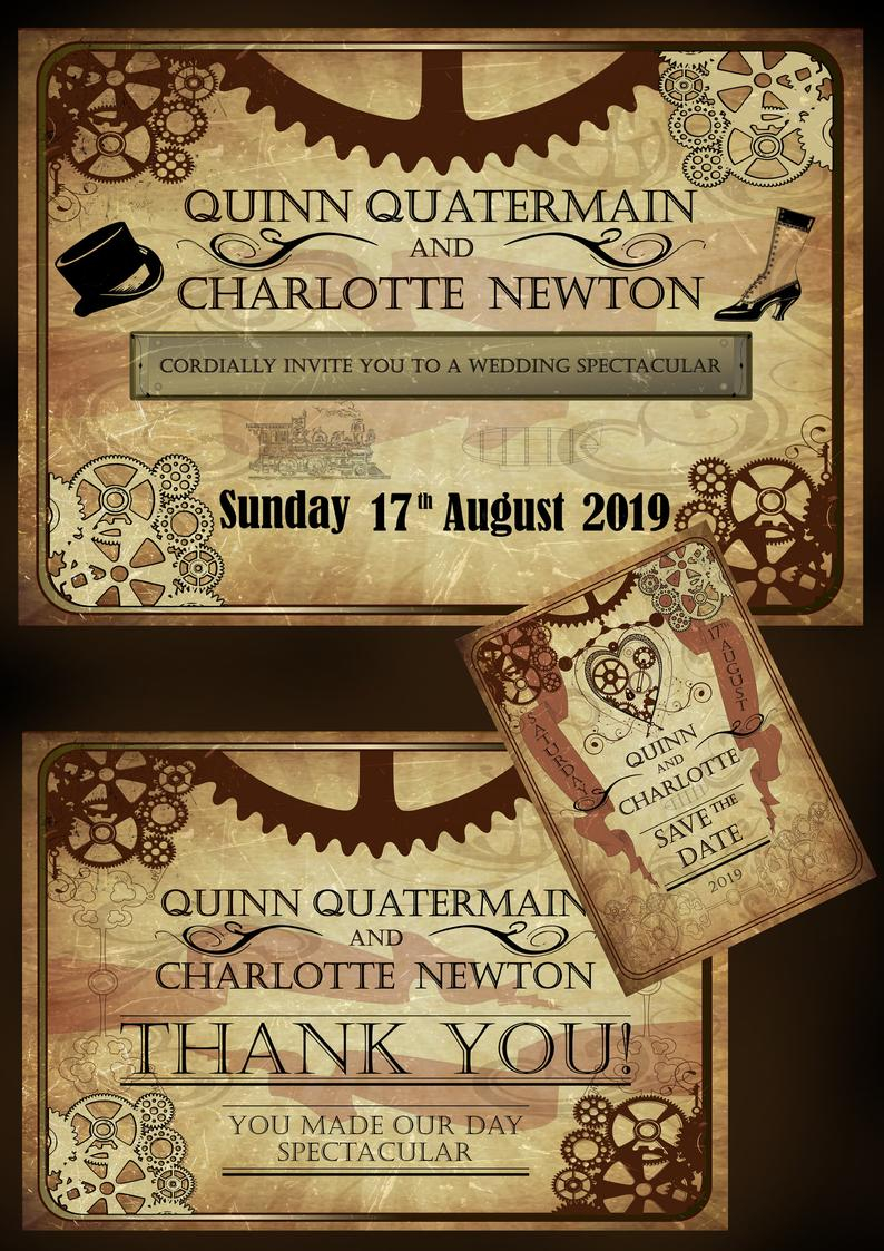 Steampunk Wedding Invitationsvictorian Wedding Invitation Etsy intended for dimensions 794 X 1123