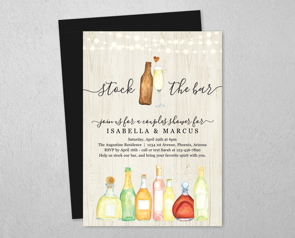 Stock The Bar Invitation Template Bridal Wedding Couple Shower for proportions 1256 X 1012