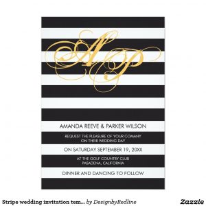 Stripe Wedding Invitation Template Black And White Zazzle In within dimensions 1104 X 1104