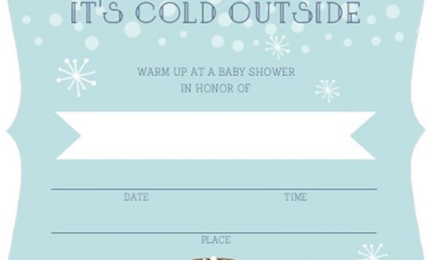 Stunning Cold Outside Winter Fill In Blank Ba Shower Invitation intended for dimensions 800 X 1106