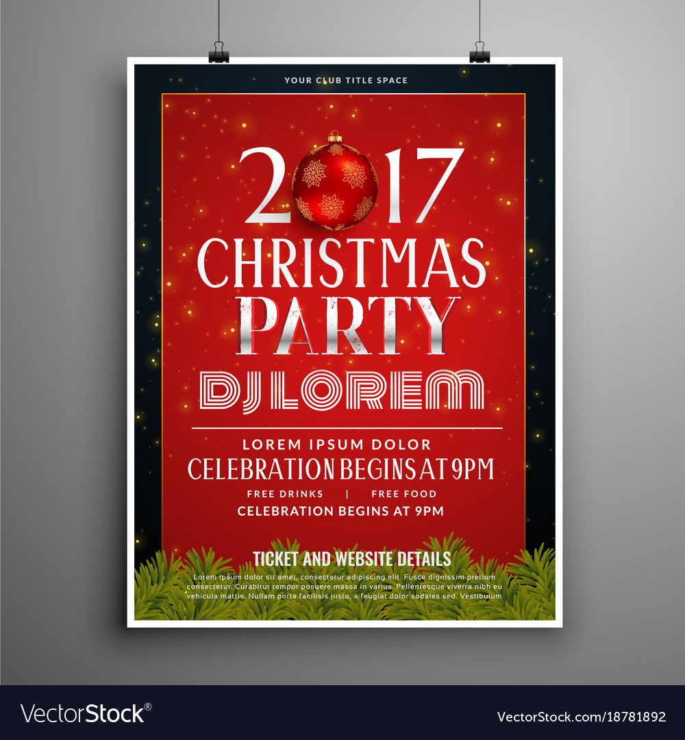 Stylish Christmas Celebration Invitation Template Vector Image inside dimensions 1000 X 1080