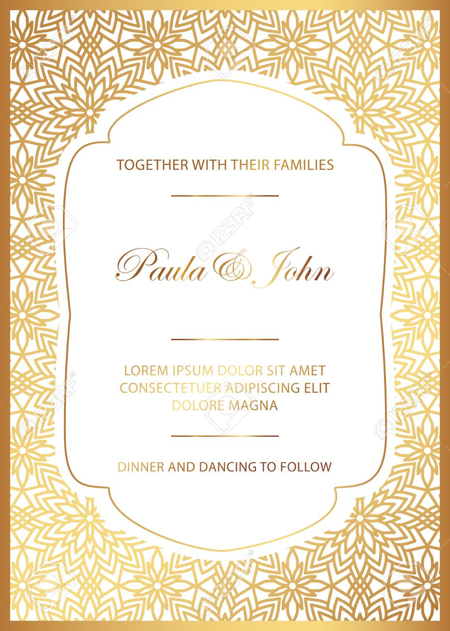 Stylish Gold And White Wedding Card Royal Vintage Wedding in dimensions 928 X 1300