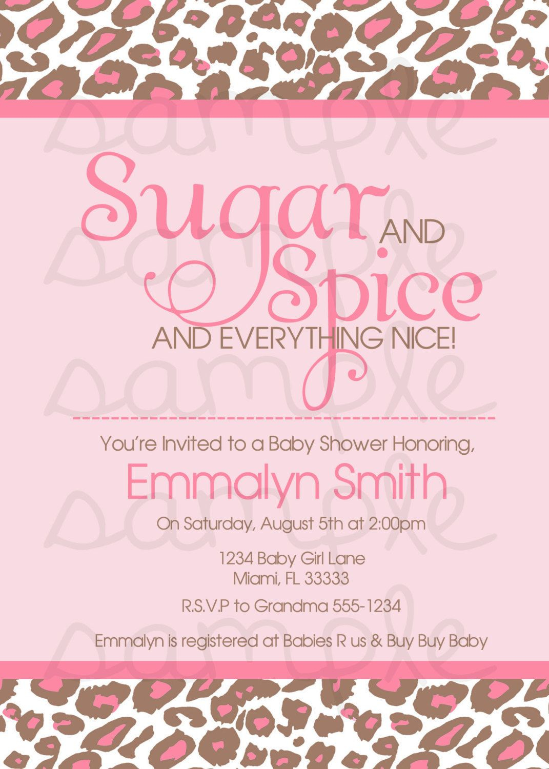 Sugar Spice And Everything Nice Ba Shower Invitation Digital throughout proportions 1071 X 1500