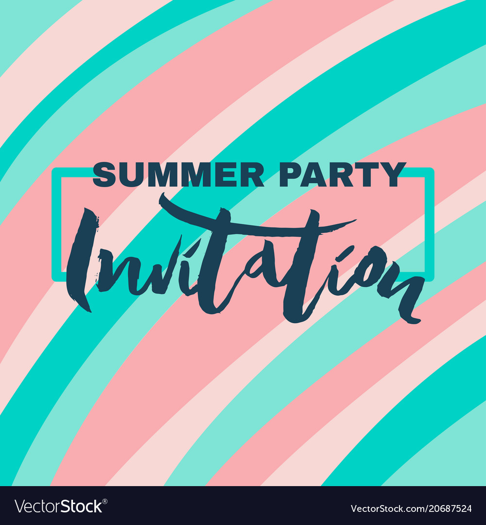 Summer Party Invitation Template Royalty Free Vector Image inside measurements 1000 X 1080