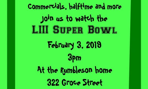 Super Bowl Party Invitations 2019 Football with regard to measurements 750 X 1050