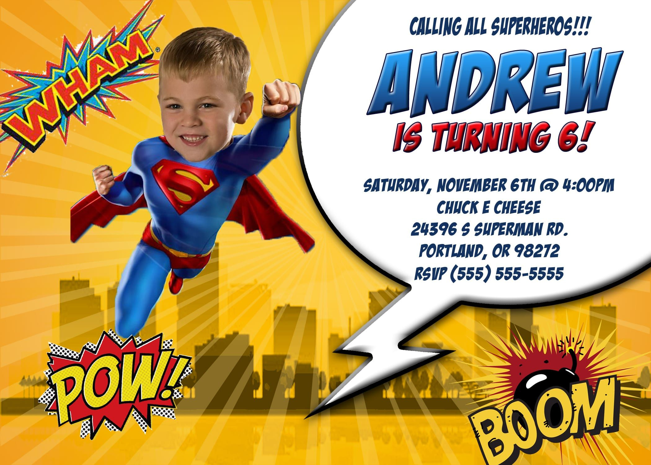 Superman Invitation Card Template Sweet Party In 2019 Superman throughout size 2100 X 1500