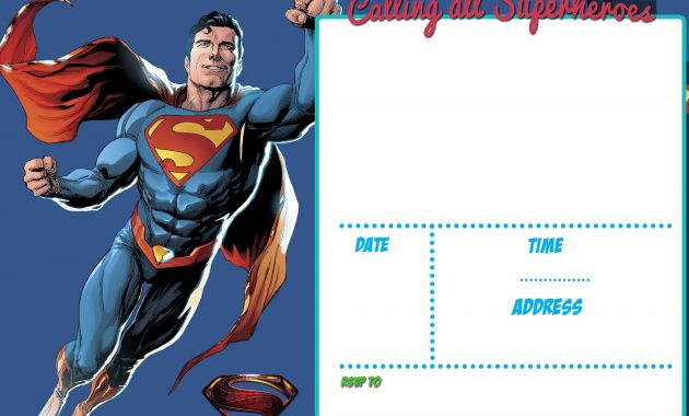 Superman Invitations Templates Free Sansurabionetassociats with sizing 2100 X 1500