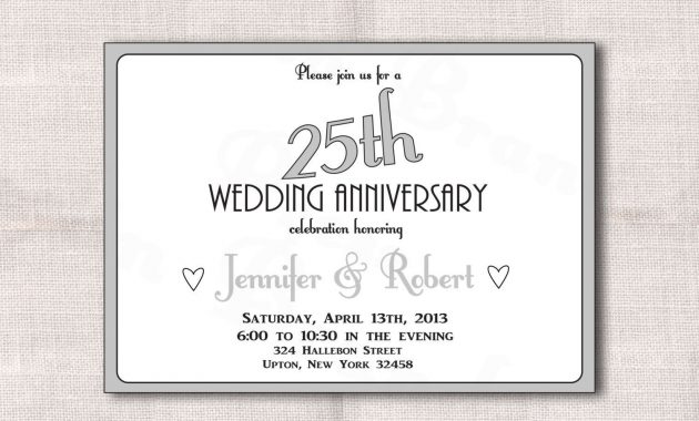 Surprise 25th Wedding Anniversary Invitation Templates Wedding inside proportions 1500 X 1159