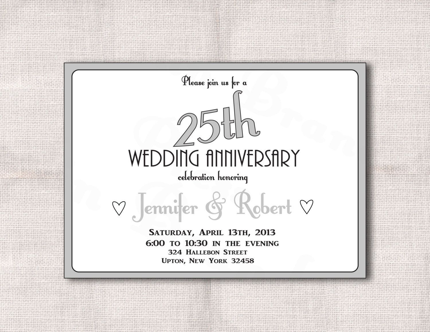 Surprise 25th Wedding Anniversary Invitation Templates Wedding pertaining to size 1500 X 1159