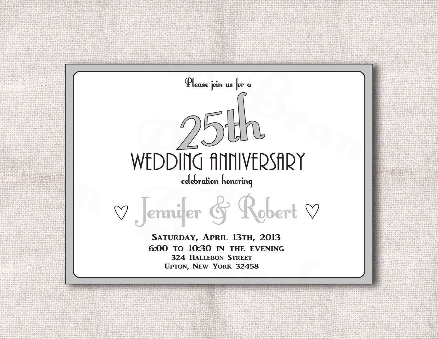 Surprise 25th Wedding Anniversary Invitation Templates Wedding throughout proportions 1500 X 1159