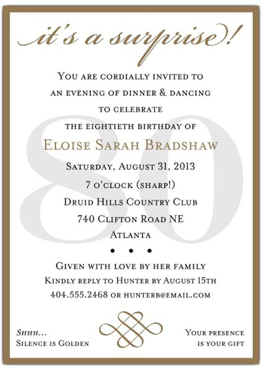 Surprise 80th Birthday Party Invitation Templates 50th Birthday In in measurements 851 X 1200