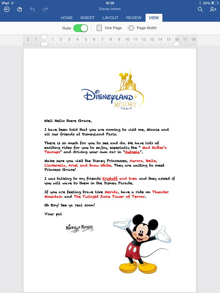 Surprise Letter From Mickey Mouse Disneyyyy Disneyland Paris with dimensions 768 X 1024