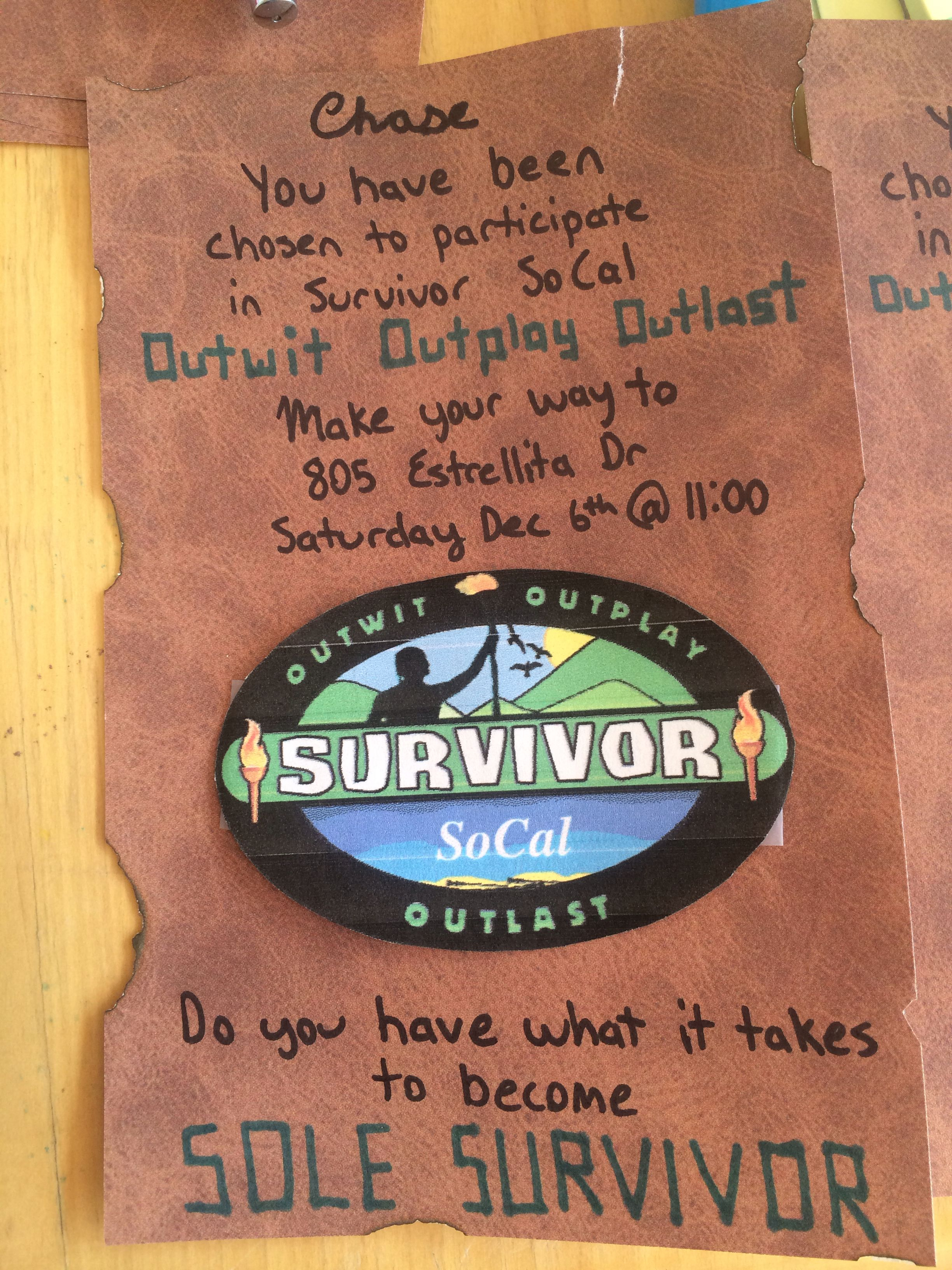 Survivor Invitation Survivor Party Survivor Party Survivor with regard to proportions 2448 X 3264