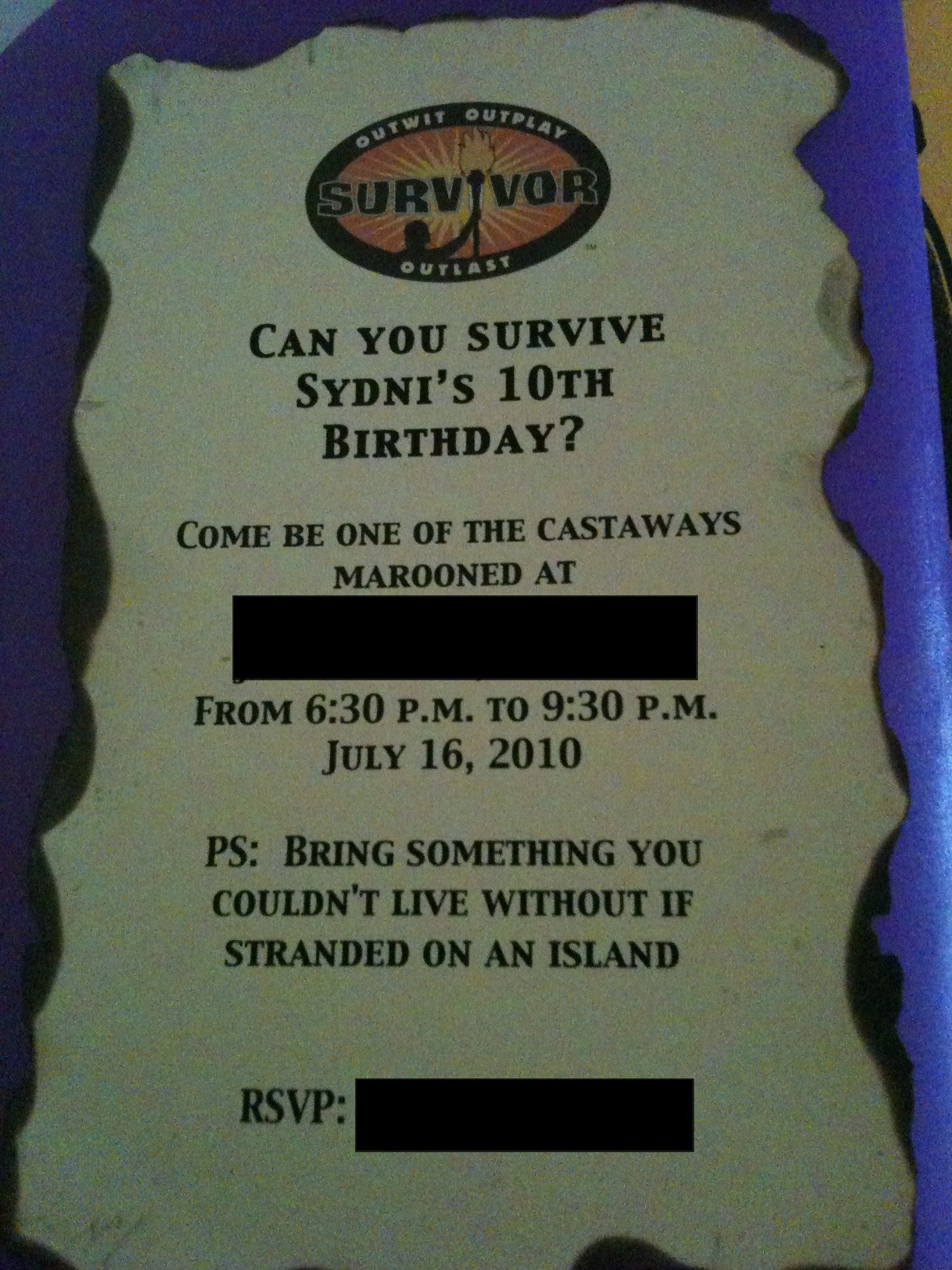 Survivor Themed Invite Domestic Divamy Creations Survivor Party throughout size 1536 X 2048