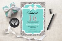 Sweet 16 Invitation Template Blue Sweet Sixteen Invites Etsy in sizing 3000 X 2250