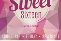 Sweet Sixteen Party Invitation Flyer Template Design Royalty Free with regard to size 1004 X 1300