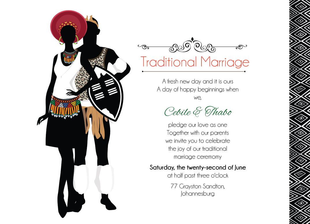 African Traditional Wedding Invitation Cards Templates • Business