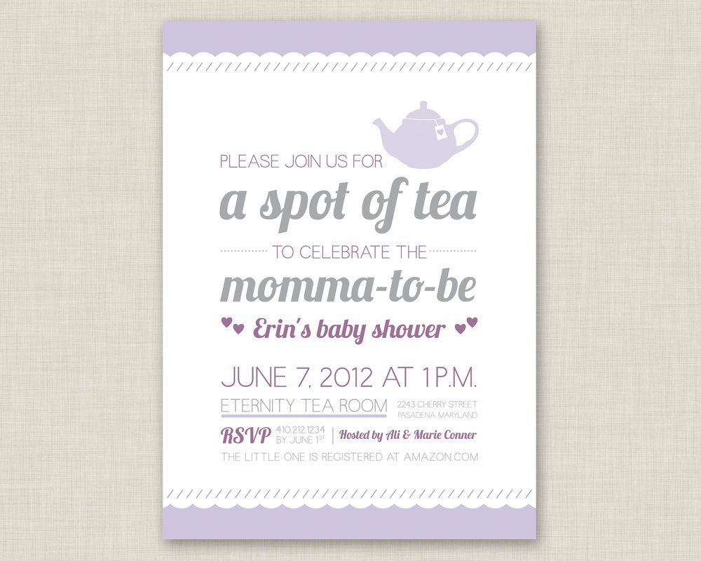 Tea Party Ba Shower Invitation Templates Ba Showers Design throughout sizing 1000 X 800