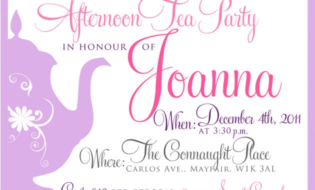 Tea Party Ba Shower Invitation Templates Wall Tea Party intended for measurements 1143 X 1600