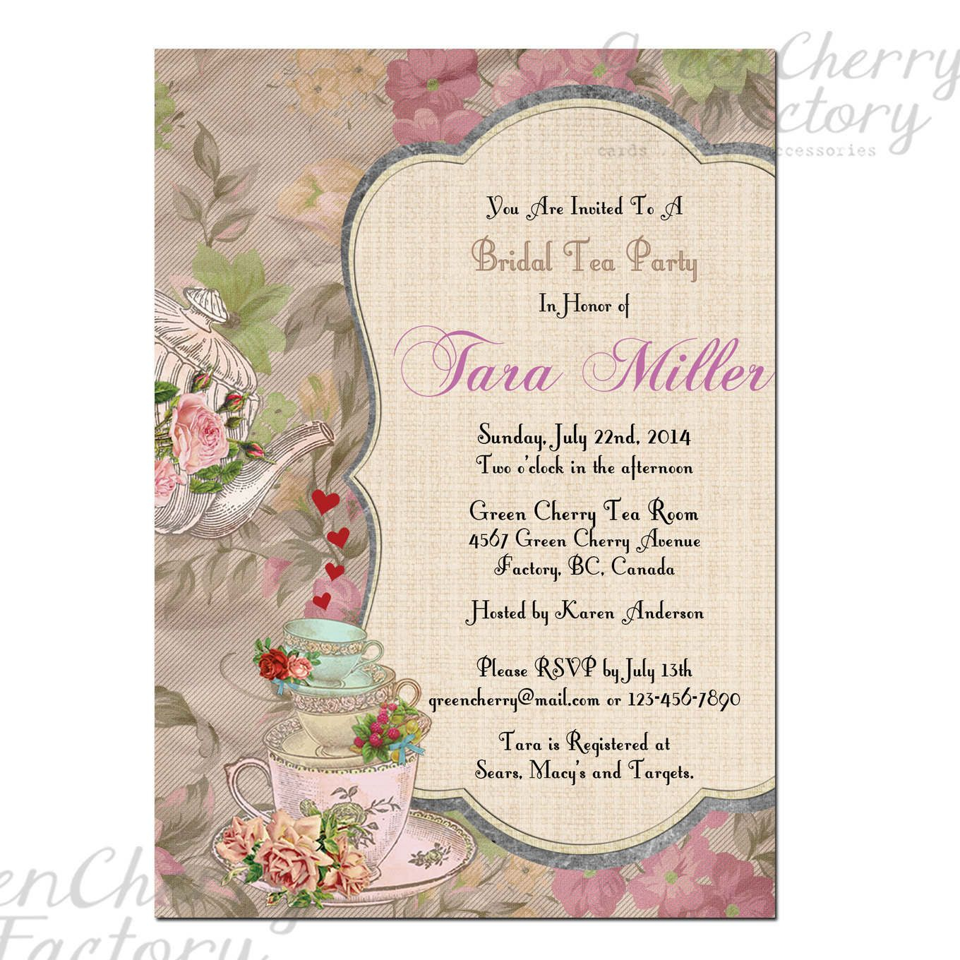 Tea Party Invitation Template High Tea Party Invitations Free pertaining to sizing 1360 X 1360