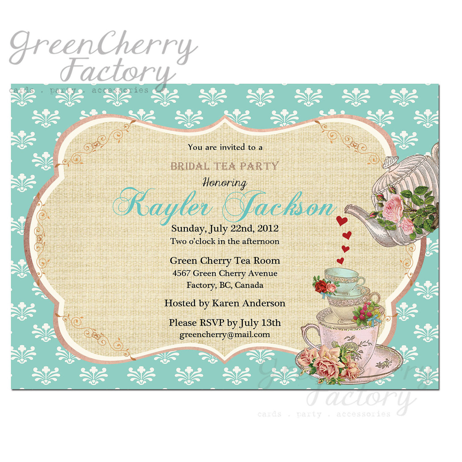 Tea Party Invitation Templates Fresh Free Bridal Shower Tea Party with proportions 1500 X 1500