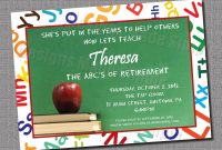 Teacher Retirement Party Invitation Custom Printable Lets Have with regard to sizing 1500 X 1125