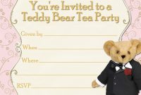 Teddy Bear Party Invitations Templates Free Free Printable Party within sizing 1500 X 1500