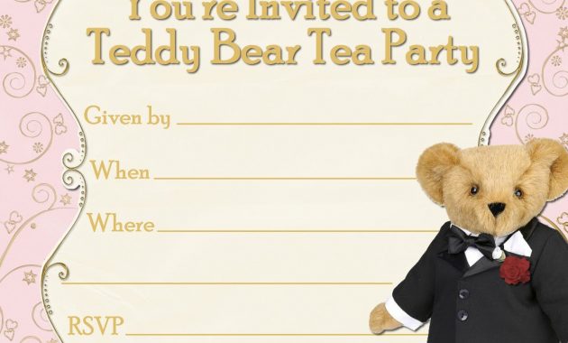 Teddy Bear Party Invitations Templates Free Free Printable Party within sizing 1500 X 1500