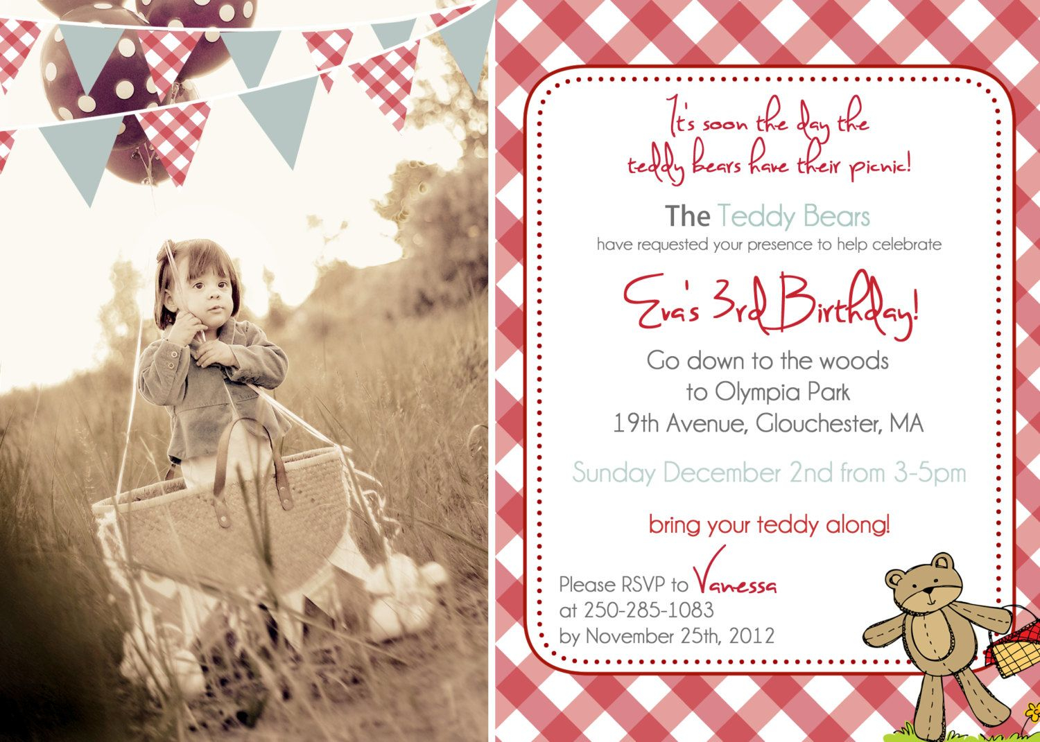 Teddy Bear Picnic Invitations Template Google Search Fiannas inside proportions 1500 X 1071