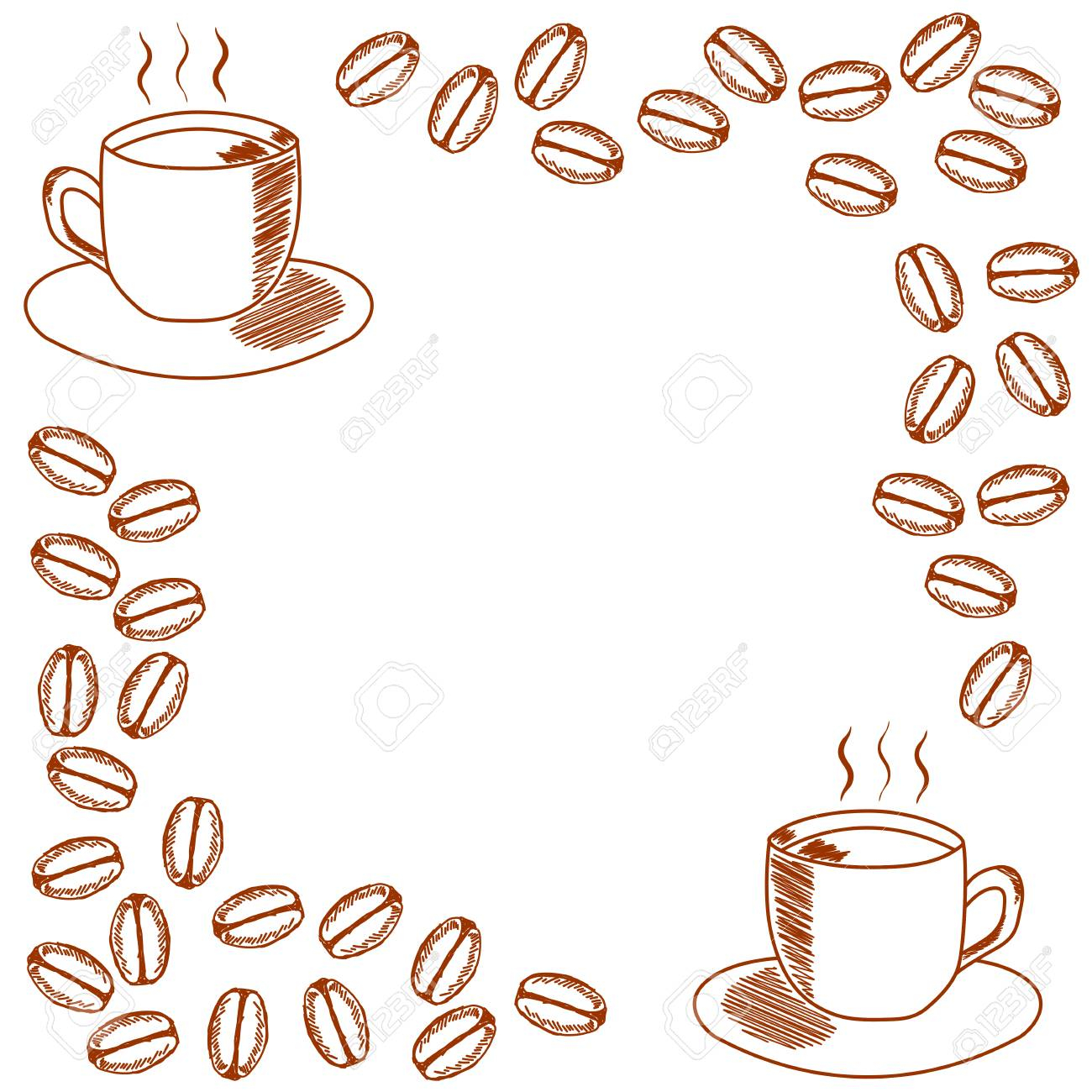 Template For The Invitation With Mug Of Coffee And Coffee Beans intended for size 1300 X 1300