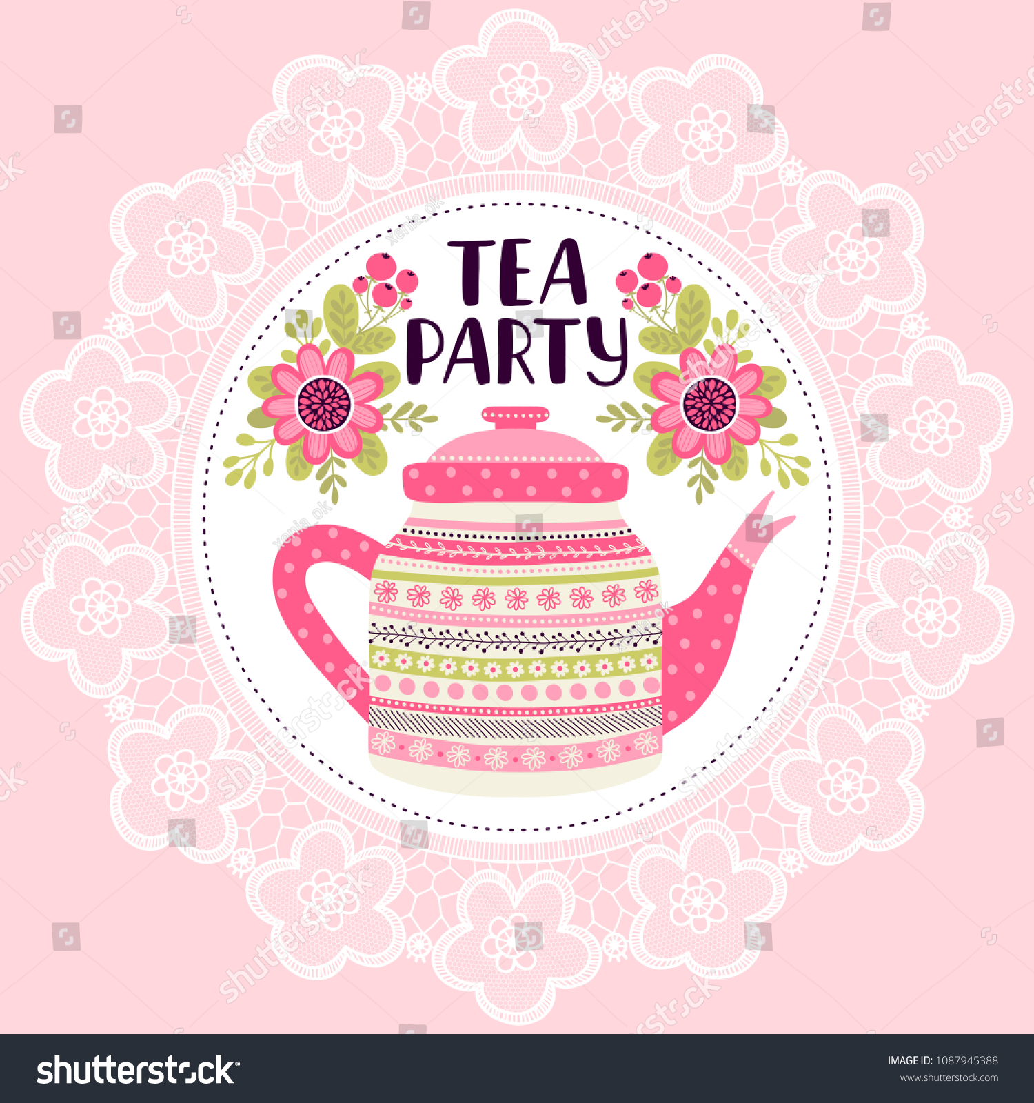 Template Greeting Card Invitation Flowers Teapot Stock Vector inside measurements 1500 X 1600